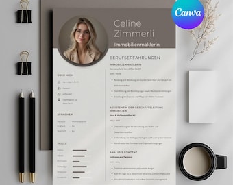 Canva Resume Template Modern CV Design Professional Job Application Editable Cover Letter Resume Kit Digital Download Career Portfolio