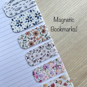 Floral Magnetic Bookmark | Magnetic | Teacher Gift | Bookish Gift | Vegan Leather | Reader | Bookmarks | Bookmark for Planner |Minimalist
