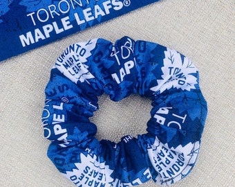 NHL Toronto Maple Leafs Scrunchie | Hair Ties | Hair Scrunchies | Hair Elastics | Toronto | Sport Scrunchy | Maple Leafs Cotton