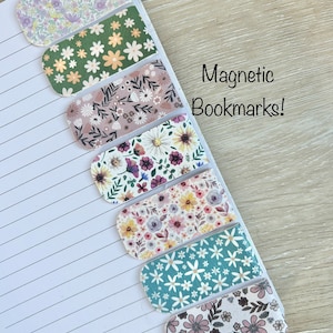 Spring Floral Magnetic Bookmark | Magnetic | Teacher Gift | Bookish Gift | Vegan Leather | Reader | Bookmark | Bookmark Planner |Minimalist