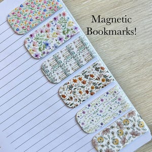 Seasonal Floral Magnetic Bookmark | Magnetic | Teacher Gift | Bookish Gift | Reader | Bookmarks | Bookmark Planner | Minimalist
