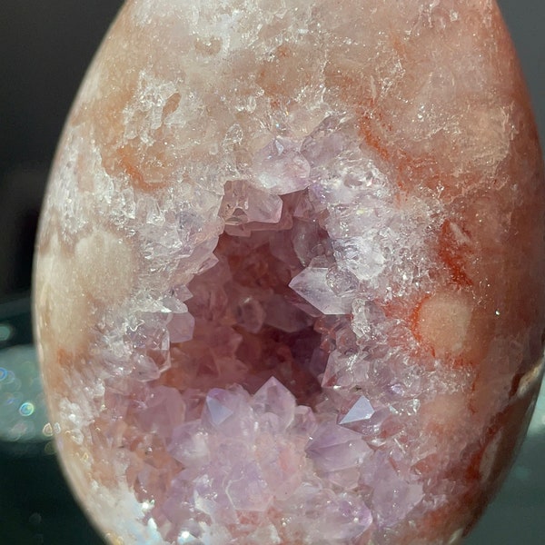 Spectacular pink amethyst druzy egg