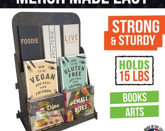 Greeting Card Organizer Display Stand – 3-Tiered Picture Stands for Display – Multipurpose Wooden Stand Ideal for Greeting Cards