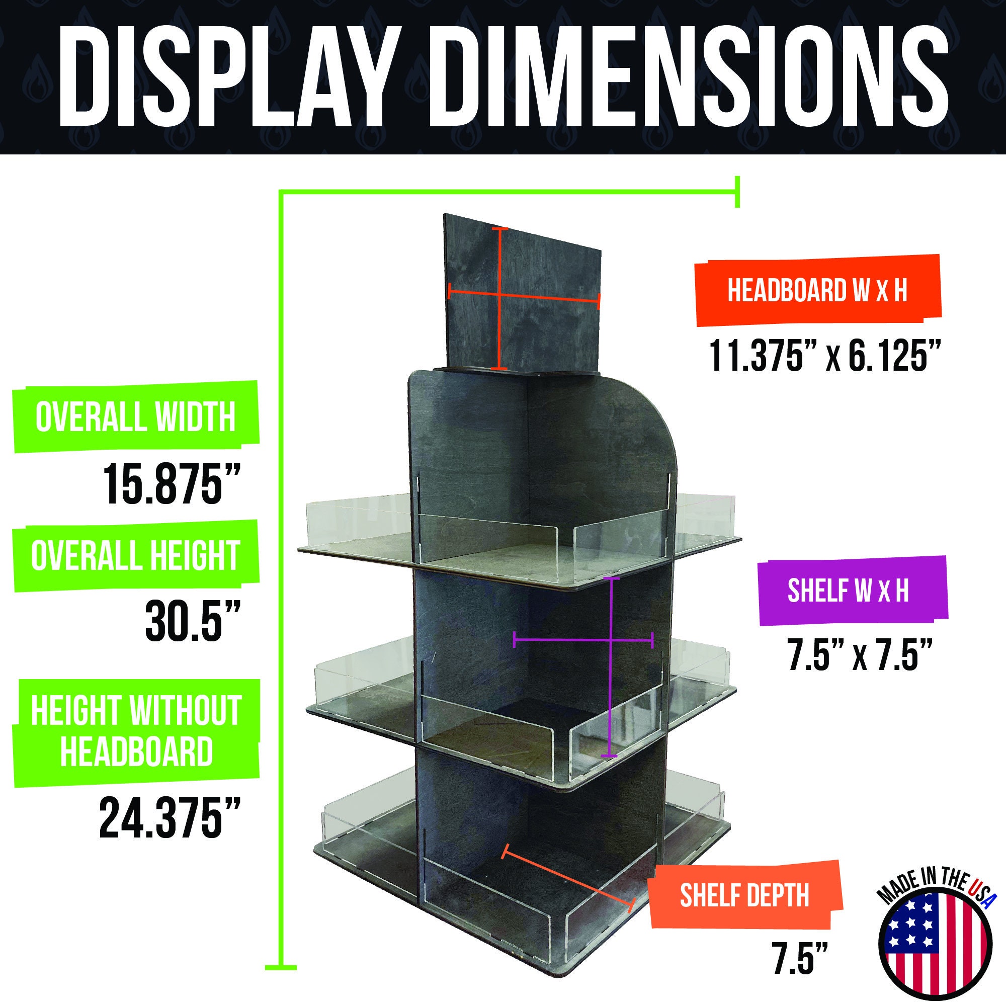 4-Sided Multi Level Rotating Display Stand - Great for Stickers, Coast -  TorchedDisplays