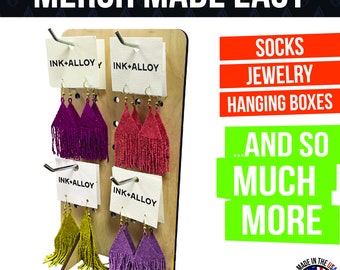 Small pegboard display, craft fair display, farmers market display, art festival display, jewelry display, sock display, sticker display