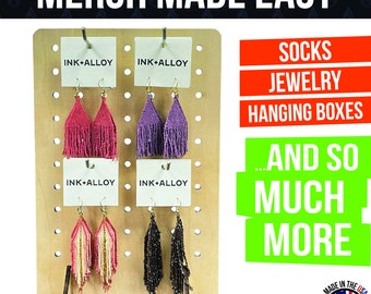 Medium pegboard display, craft fair display, farmers market display, art festival display, jewelry display, sock display, sticker display
