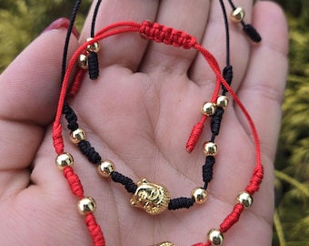 Pulsera Buda Roja de 7 Nudos: Talismán Protector, Ajustable