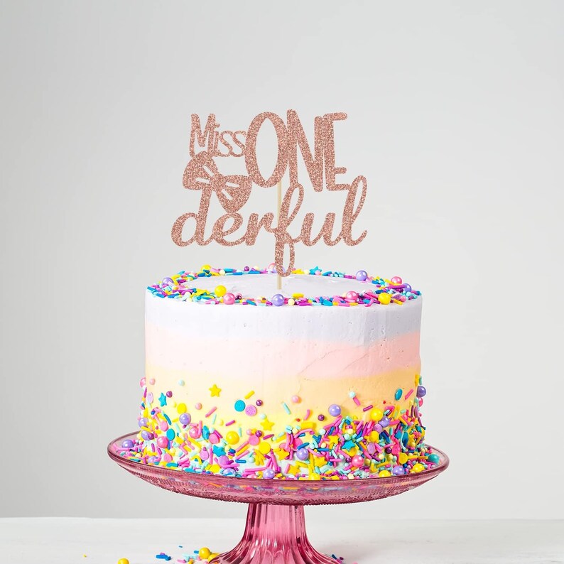 Rose Gold Glitter Miss Onderful Cake Topper - Etsy