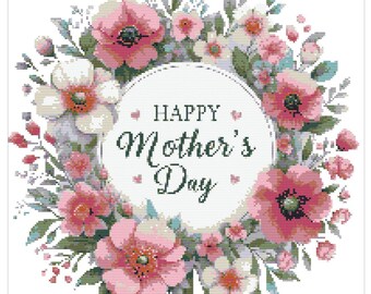 Mothers Day Cross Stitch Pattern Cross Stitch Chart Instant Print Download