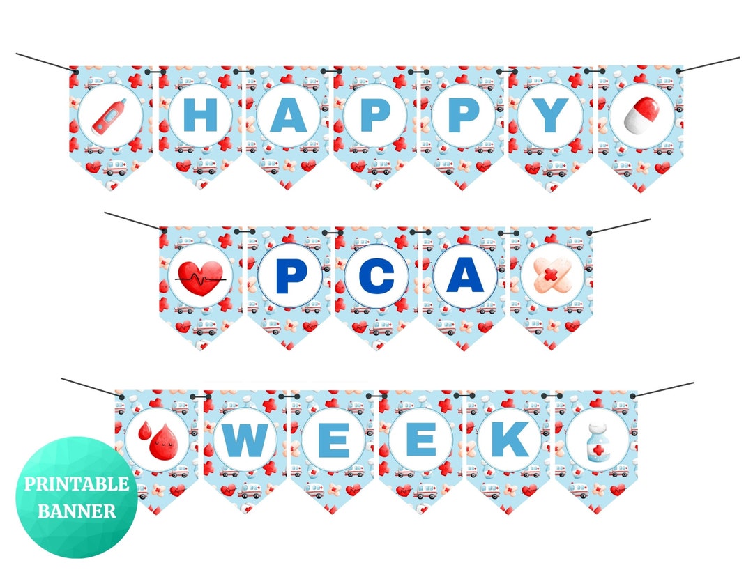 Happy PCA Week Banner PRINTABLE Personal Care Assistant Week Sign Thank