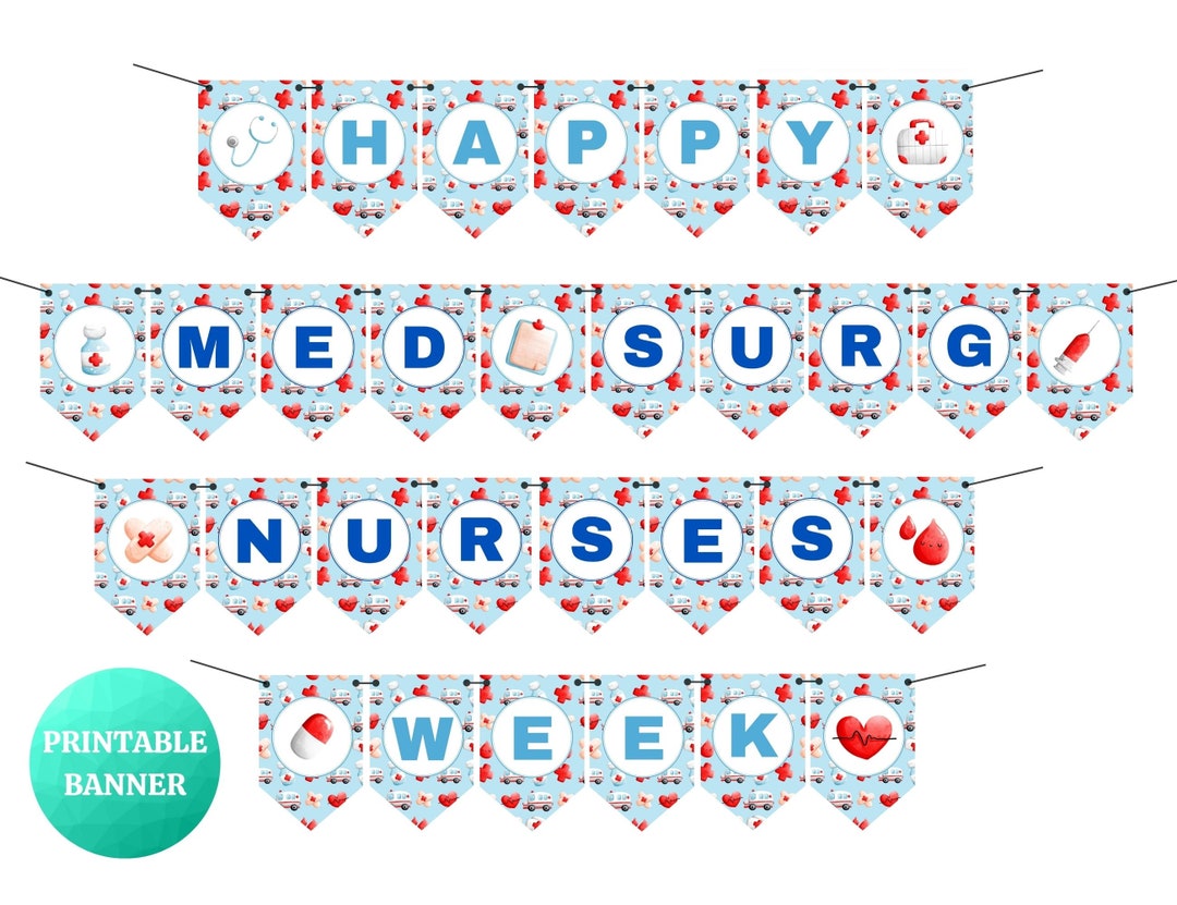 Happy Medical Surgical Nurses Week Blue Banner Nurse Etsy