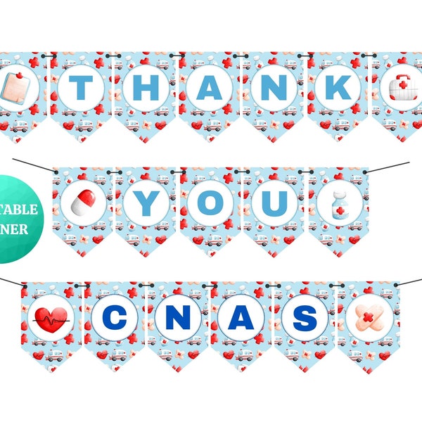 Thank You CNAs Banner | Happy CNA Week | Nurse Assistant Appreciation | PRINTABLE Sign for Hospital Break Rooms | Celebration Party Decor