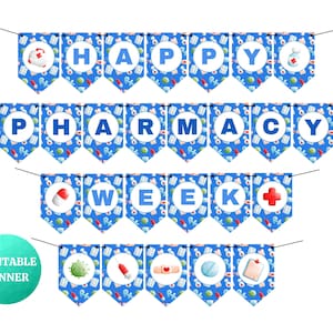 Happy Pharmacy Week Banner | Pharmacy Appreciation Week | PRINTABLE Sign Hospital Office Clinics | Thank You Pharmacy Staff Party Decor
