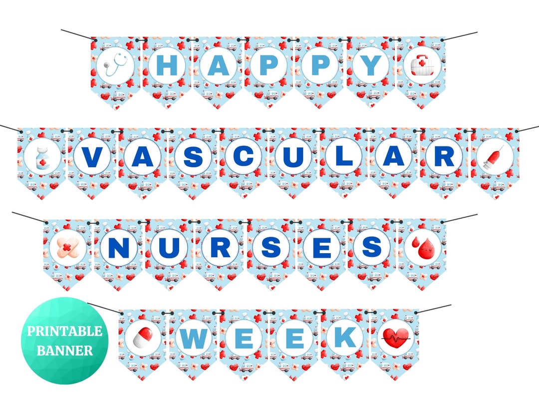 Happy Vascular Nurses Week Blue Banner Nurse Appreciation Etsy