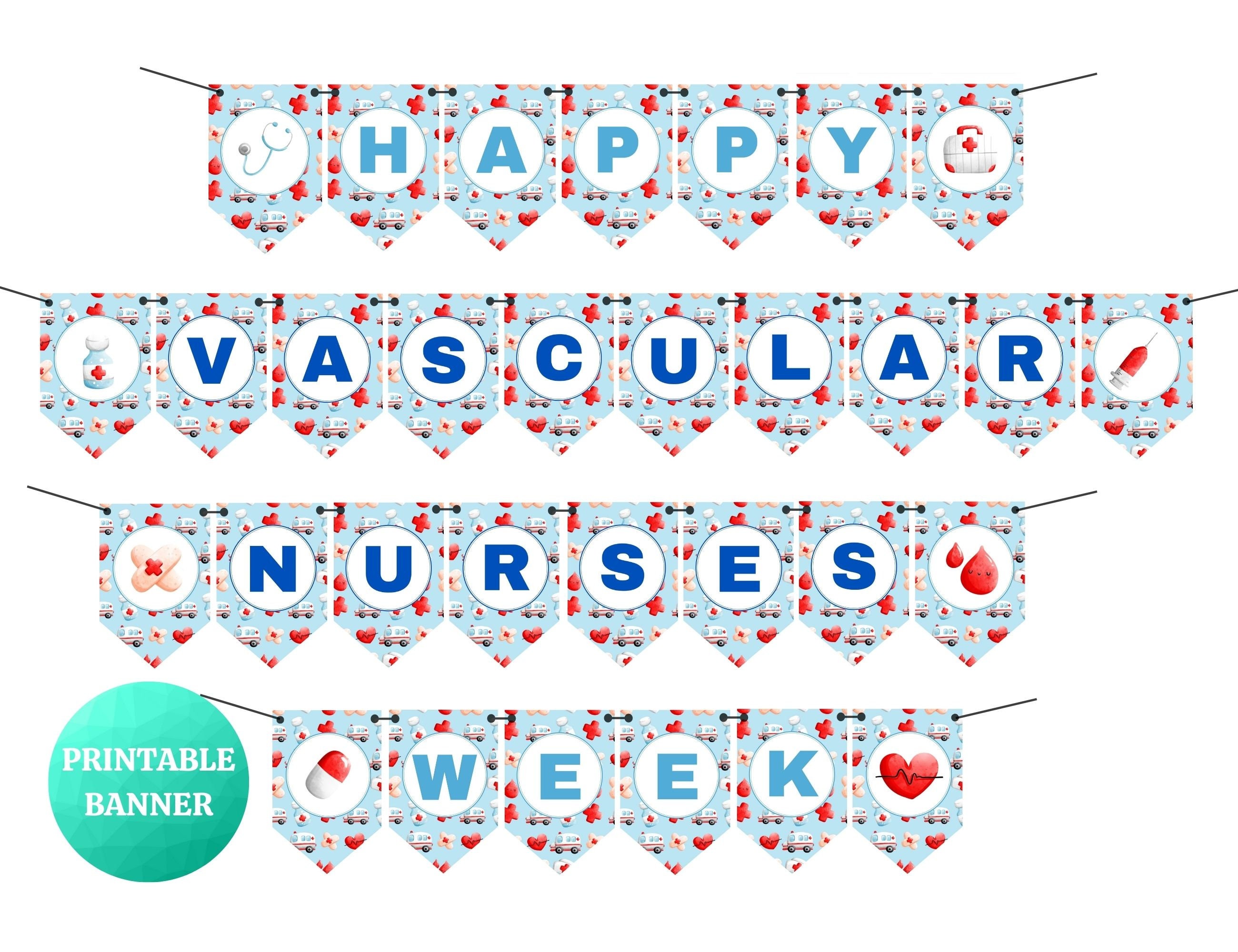 Happy Vascular Nurses Week Blue Banner Nurse Appreciation Week