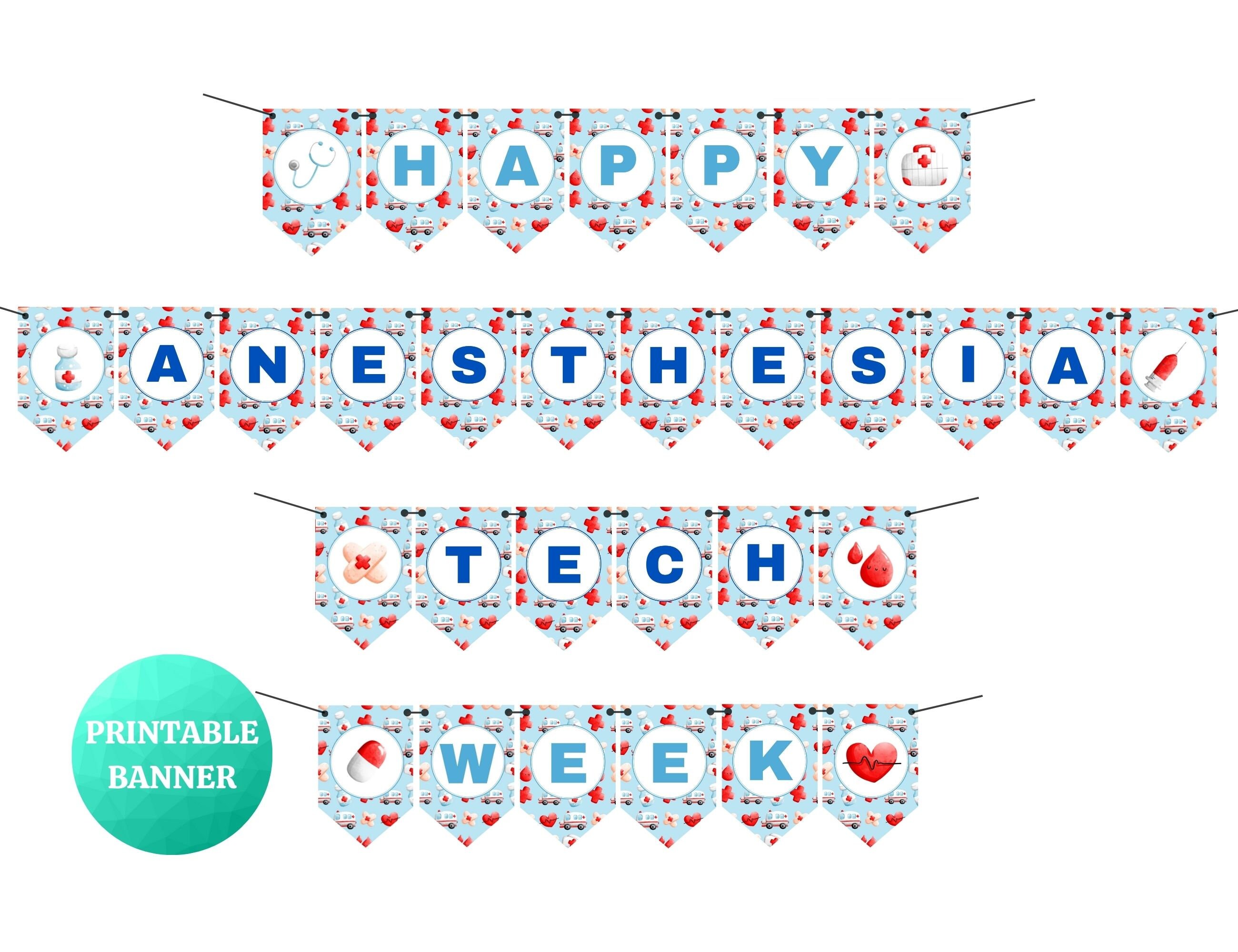 Happy Anesthesia Tech Week Banner Anesthesia Tech Appreciation Week PRINTABLE Sign Hospital