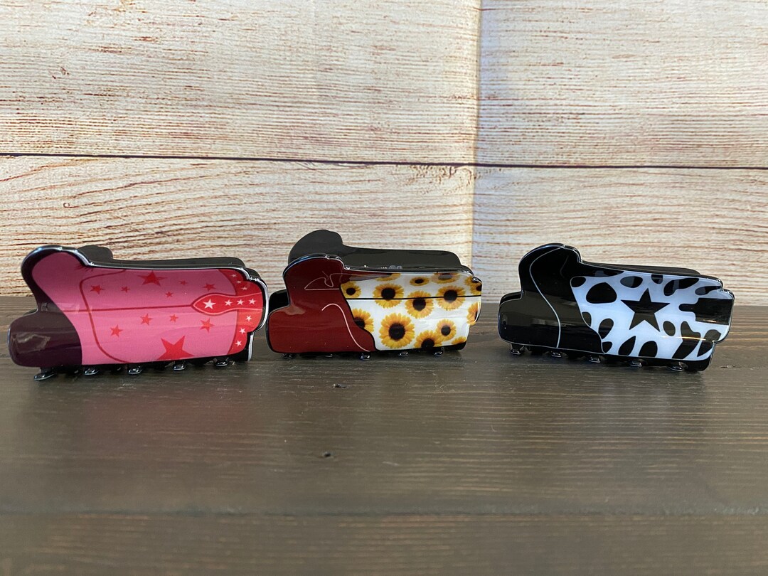 Cowboy Boot Hair Claw Clips, Western Hair Clips, Western Claw Clips