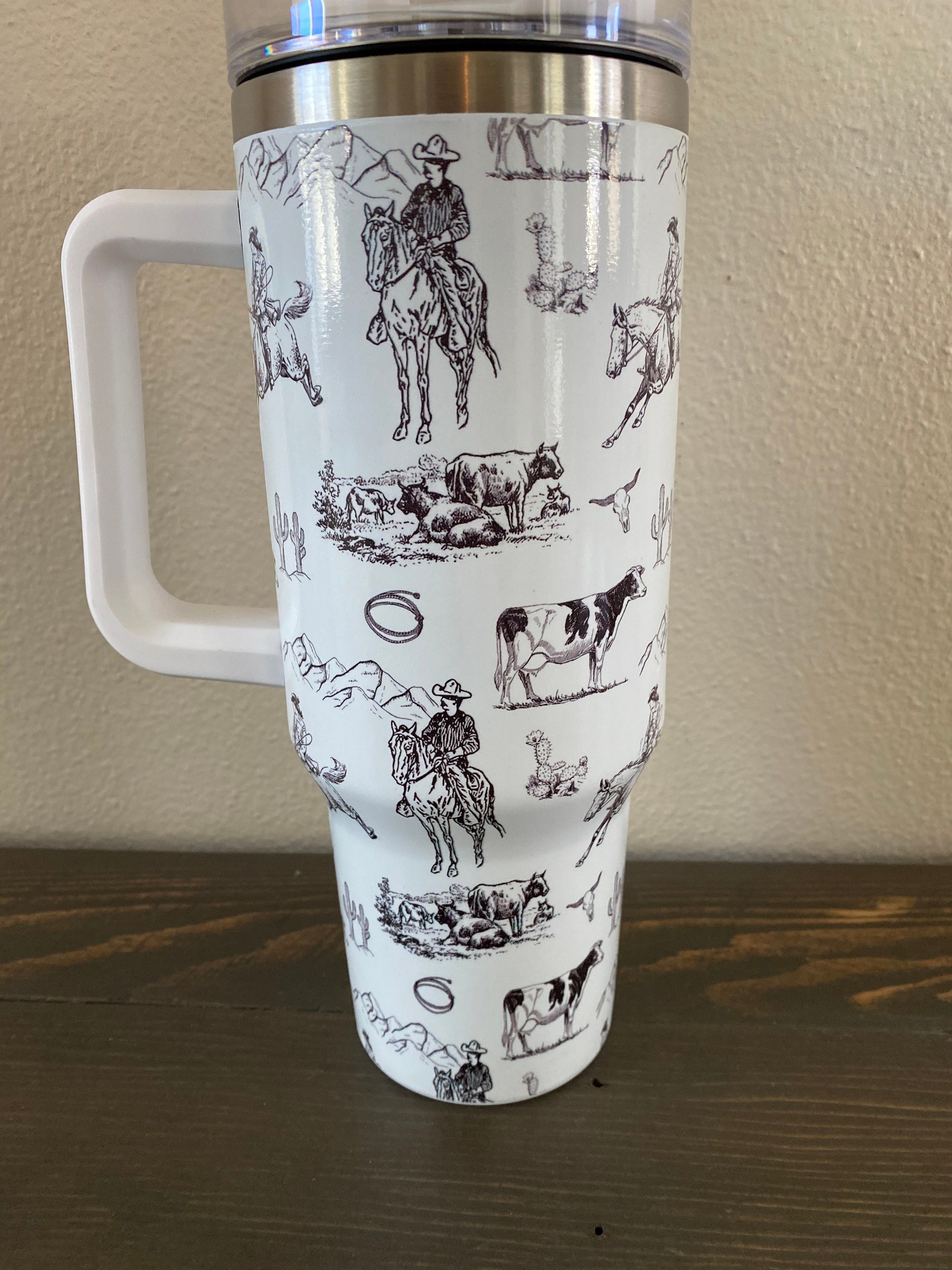 Western Cowboy Print Tumbler, Cowboy Cups, Western Tumblers, 40oz