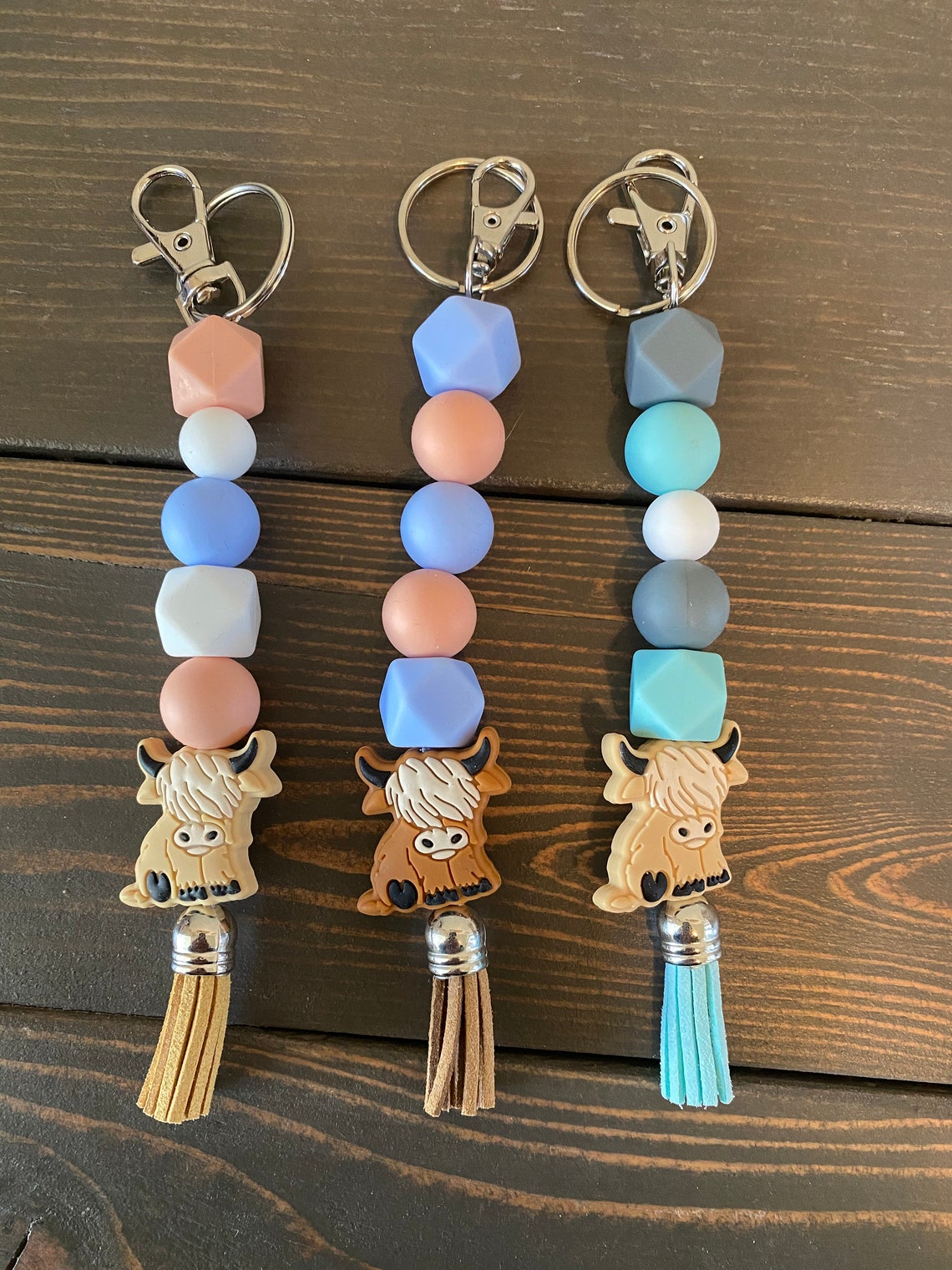 Highland Cow Keychain Cow Keychains Western Keychains Etsy