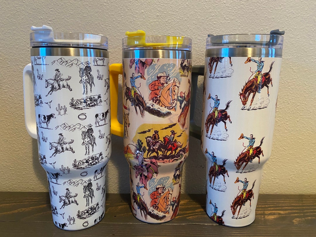 Western Cowboy Print Tumbler, Cowboy Cups, Western Tumblers, 40oz