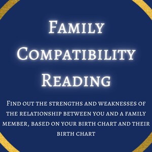 Usted y un miembro de la familia - Lectura de compatibilidad // Lectura de astrología // Lectura del zodiaco // Lectura familiar // Lectura de compatibilidad