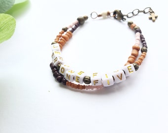 Pro-Life Beaded Bracelet: Bohemian Style Word Jewelry