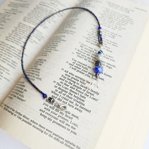 Bible beaded bookmark, Half strand Clip on, gunmetal, bible study gifts, bible accessories, gift for sister, bookmark charm, Christian woman