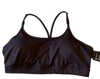 Active Women’s Black Sports Bra Plus Size 1X Ideology Comfortable Performance