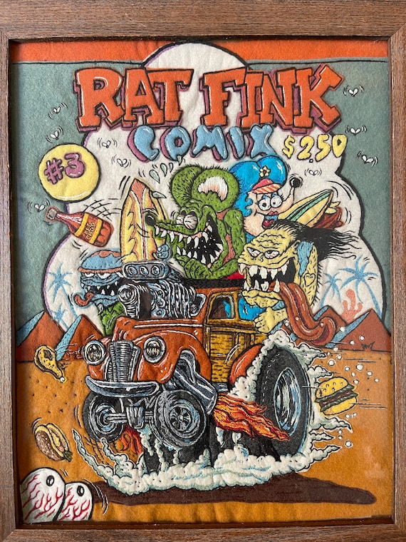 Exclusive Handcrafted Rat Fink and Friends Comix #3 Fabric Patch