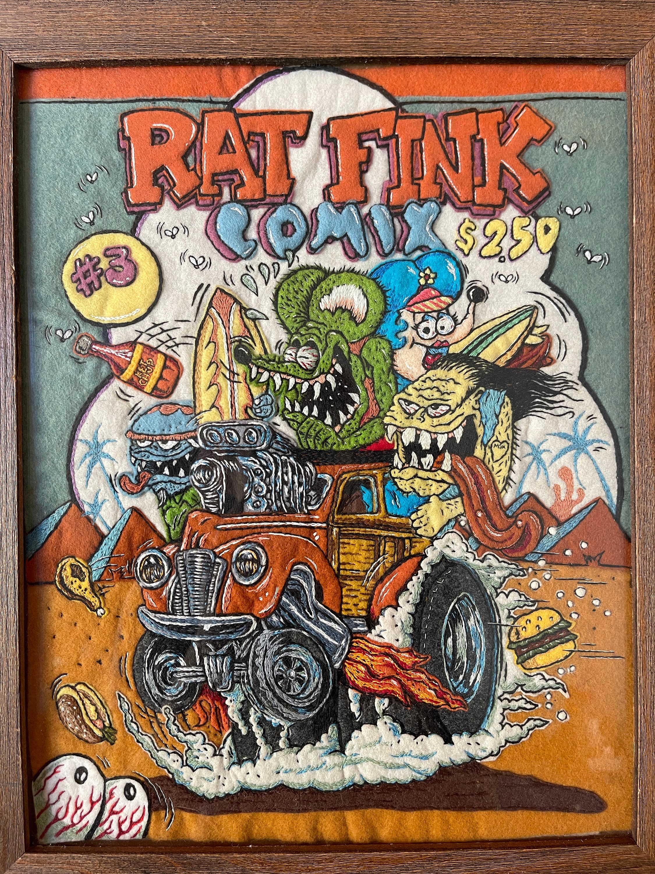 Exclusive Handcrafted Rat Fink and Friends Comix #3 Fabric Patch