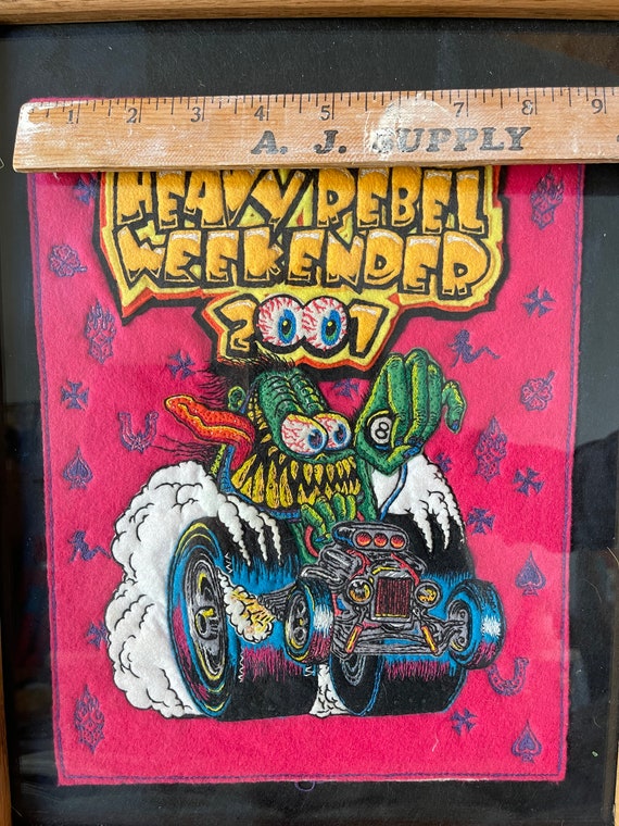 Exclusive Handcrafted Rat Fink Heavy Rebel Weekender 2001 Fabric