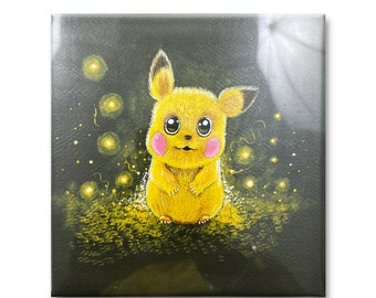 Anime Painting, wall décor, wall hangings, gift item, modern gift, present, Pikachu, Original Painting, Anime Art