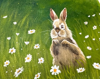 Rabbit in a Spring Meadow, Painting