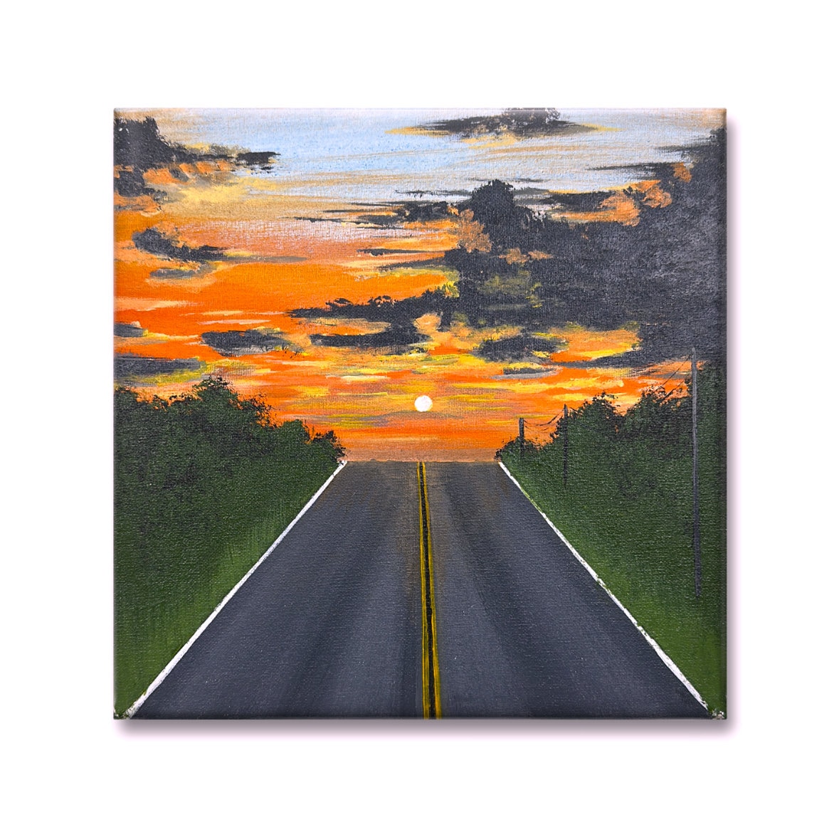 Endless Road Acrylic Painting, Sunset Painting, - Etsy