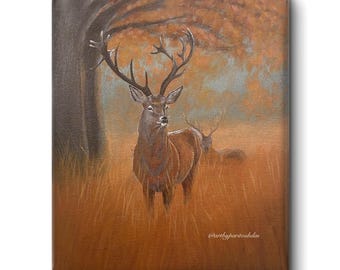 Reh / Reh Acrylgemälde, Wildtiere