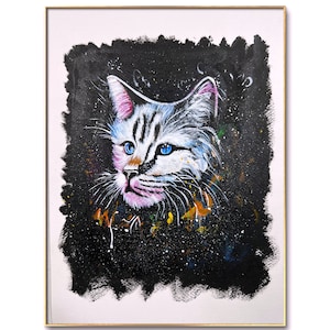 Abstract Painting, Abstract Cat Painting, Original painting, wall décor, gift item, modern gift, Unique painting, Acrylic Abstract