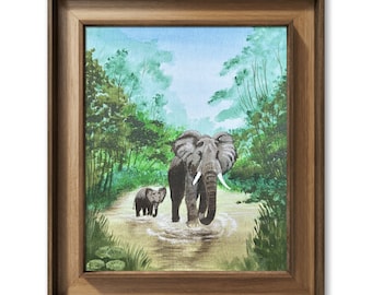 Elephant Acrylic Painting, Wildlife Painting