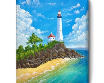 Lighthouse Painting , Seascape Painting