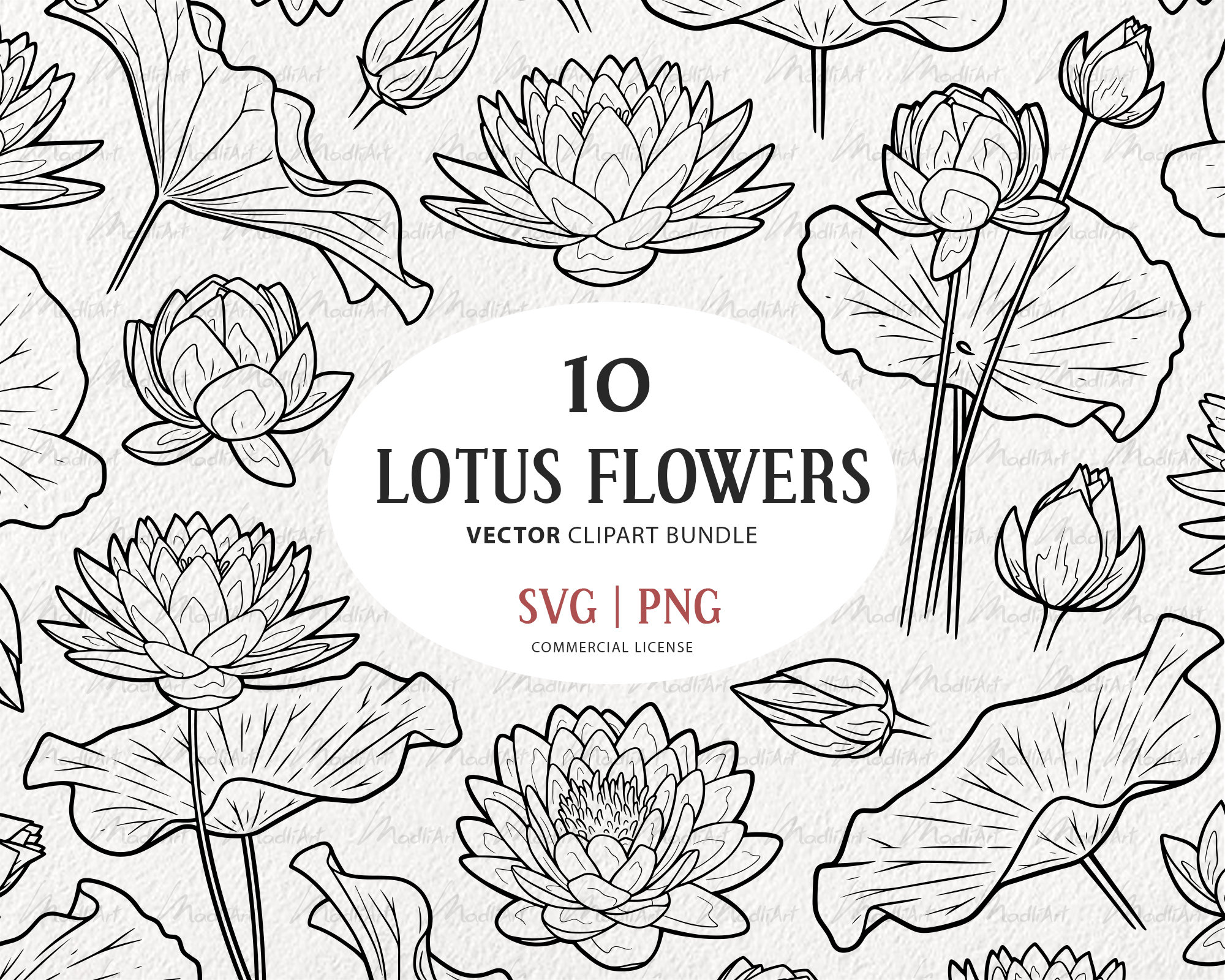 10 Lotus Flower SVG Bundle. 4 Water Lily Clipart Line Etsy Australia