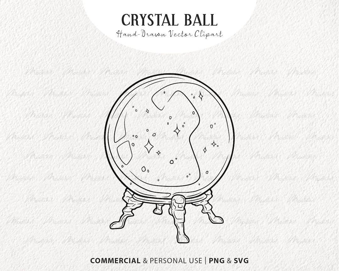Magical Crystal Ball SVG Clipart. Mystical Fortune Teller Etsy