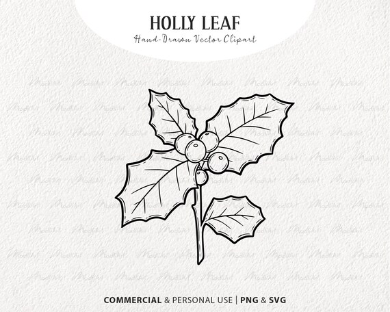 Stechpalme SVG Clipart. Holly Vektor Bltter. Weihnachts-Mistel-Svg  Bltter. Weihnachtspflanzen Illustrationen. Winter Dekor. PNG und SVG -  Etsy sterreich