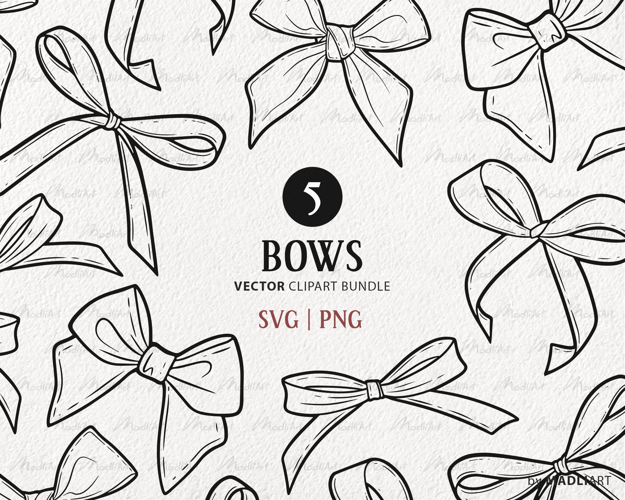 Ribbons and Bows Clip Art, Hand Drawn Bow PNG, Christmas Bow, Gift Bows,  Holiday Bows, Outline for Coloring, for Invitation, Holiday Cards -   Denmark