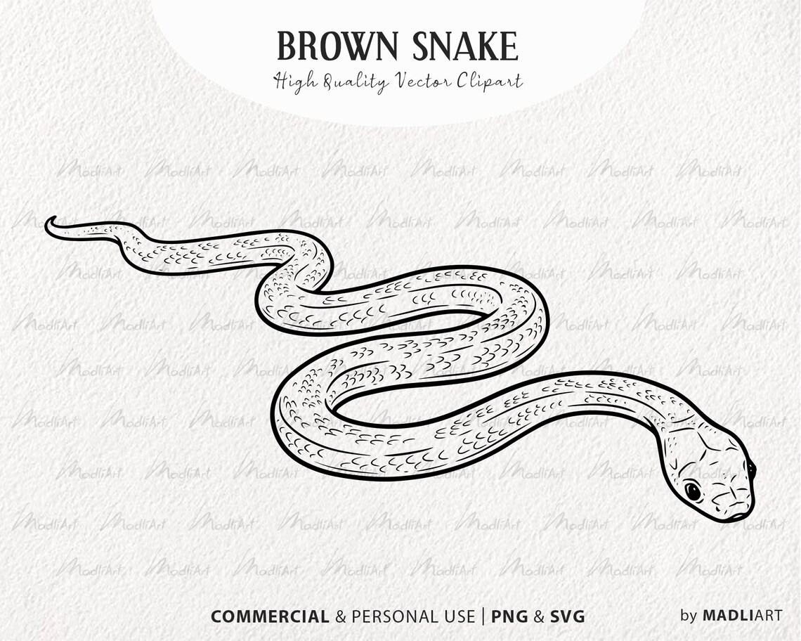 Brown Snake SVG Clipart. Snake Vector Drawing. Cobra Tattoo Design ...