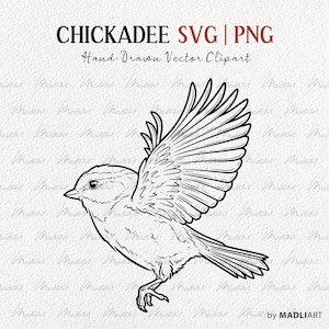 Clipart SVG mésange. Clipart vectoriel de petit oiseau. Dessin au trait d'oiseau en vol. Dessin au trait oiseau moineau. Dessin d'oiseau d'hiver. SVG et PNG commerciaux
