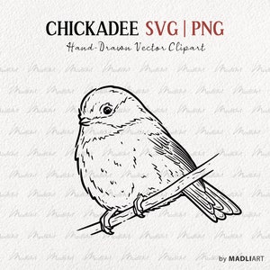 Mees SVG Clipart. Kleine vogel vector kunst. Mus vogel overzicht tekenen. Vogel lijntekeningen. Wintervogel tekening. Commercieel gebruik SVG & PNG