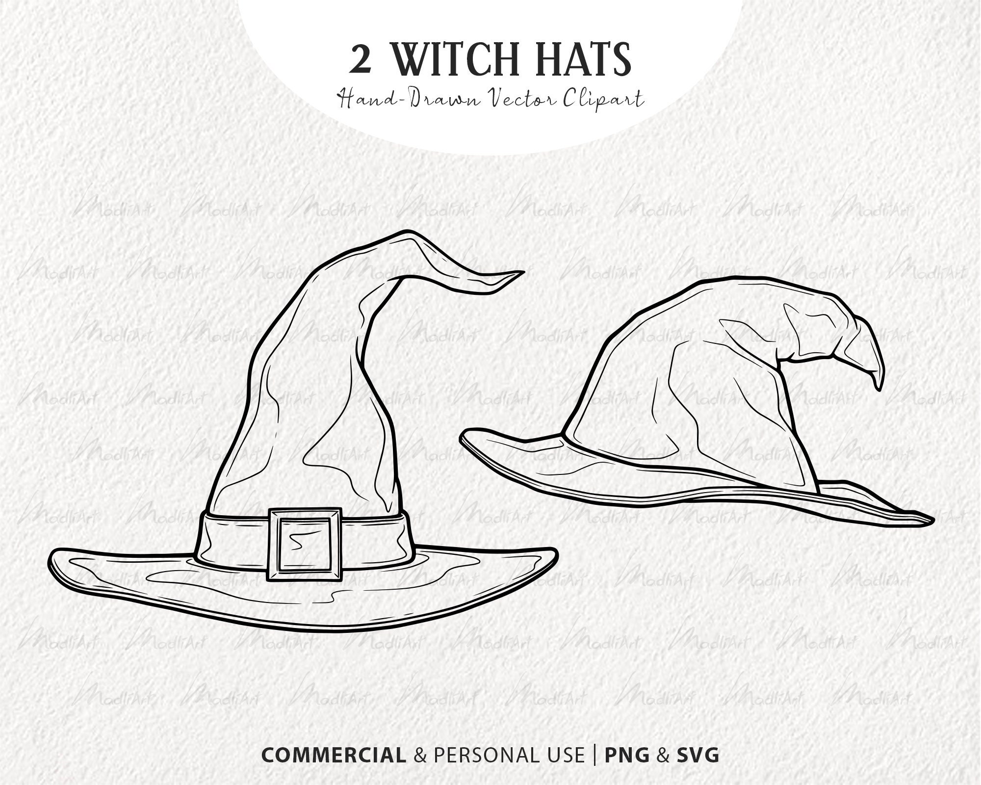 Witch Hat SVG Clipart Bundle. 2 Wizard Sorting Hats. Hocus Etsy Australia