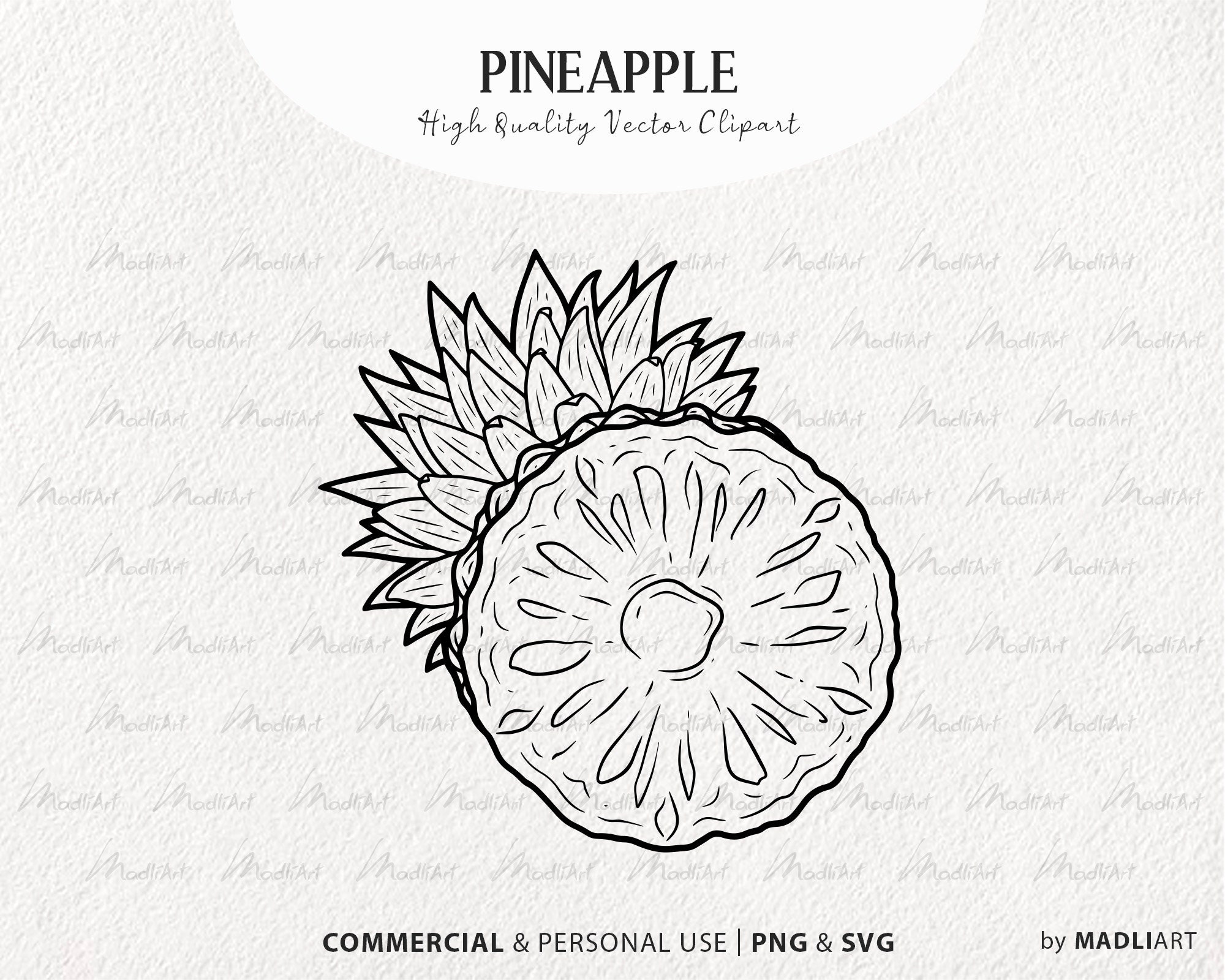 Imágenes Prediseñadas SVG de piña. Dibujo vectorial de piña. - Etsy México