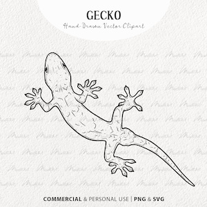 Gecko SVG Clipart. Lizard Vector Drawing. Leopard Gecko, Crested Gecko ...
