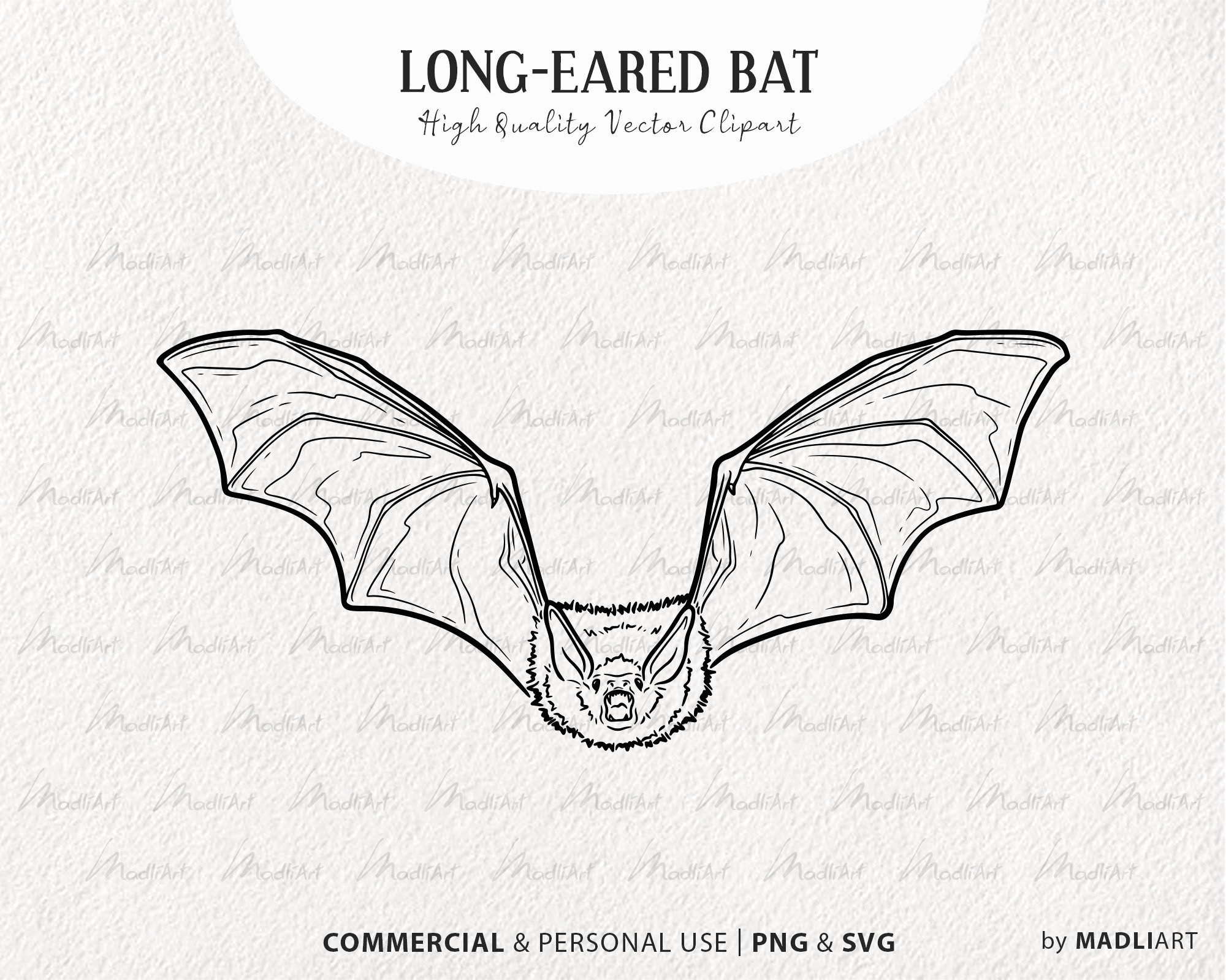 Longeared Bat SVG Clipart. Hanging Bats Vector Art. Flying Etsy