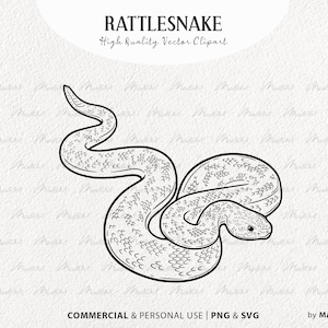 Ratelslang SVG clipart. Slang vectortekening. Cobra tattoo-ontwerp. Viper slang lijntekeningen. Reptielenoverzichtafbeeldingen. PNG en SVG